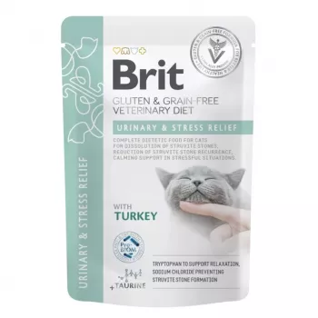 BRIT VD Urinary and Stress Relief Pouch - Nassfutter für Katzen - 12x85g