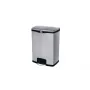 Rubbermaid Slim Jim 90L Edelstahl-Tret-Abfallbehälter, Silber/Schwarz, Frontpedal 1901999