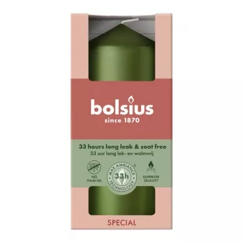 Bolsius Kerzenzylinder Ø120x58 mm, Metallic Green