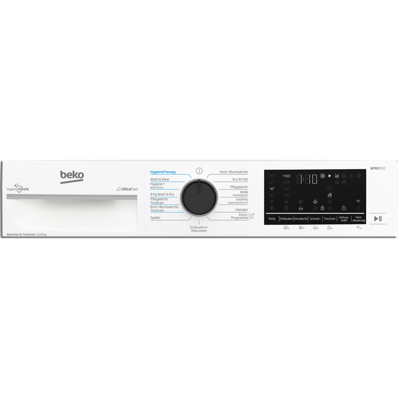 Beko B3DFT512447W Waschtrockner 12 kg / 8 kg, 1400 U/min, Energieklasse D, Weiß