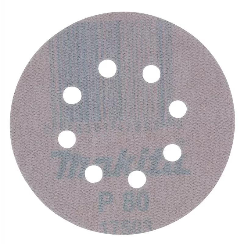 Makita D-65838 Schleifscheibe 125mm P80 Körnung 10er-Pack Klettverschluss 8-Loch