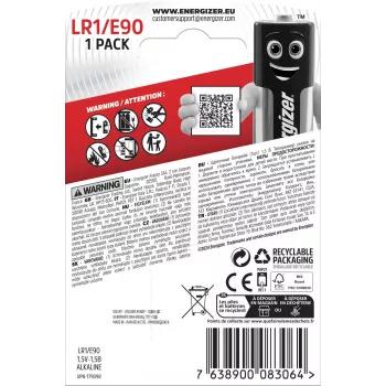 Energizer E90 Alkaline-Batterie, 1,5 V, 1000 mAh, 1er-Pack