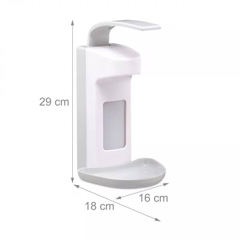 RELAXDAYS Manueller Seifenspender mit Abtropfschale 0,5L Weiß
