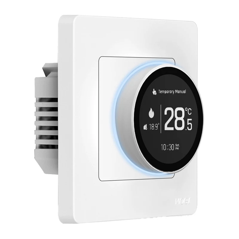 MOES ZHT-SR-GB-WH-MS ZigBee Smart Thermostat für Elektroheizung, Weiß