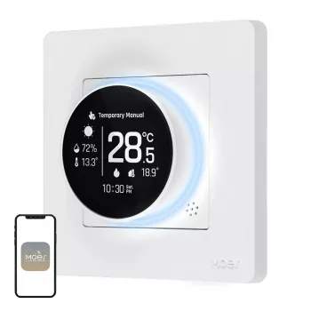 MOES ZHT-SR-GA ZigBee Thermostat für wasserbasierte Heizung, Weiß