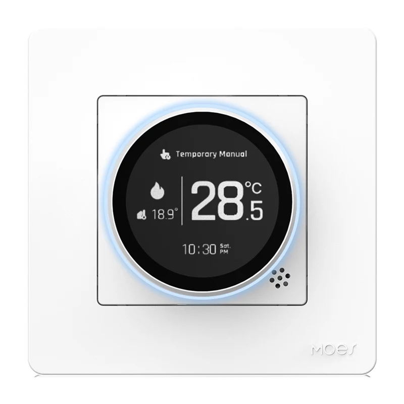 MOES ZHT-SR-GA ZigBee Thermostat für wasserbasierte Heizung, Weiß