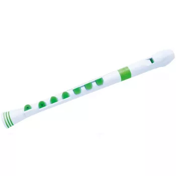 NUVO Recorder+ Weiß-Grüne Sopranblockflöte, Deutsche Griffweise, C-Stimmung, ABS-Kunststoff, mit Etui, Reinigungsstab und Grifftabelle