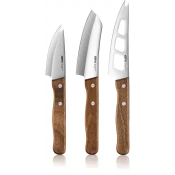 GEFU CAVINA 3-teiliges Käsmesser-Set, Edelstahl, spülmaschinenfest
