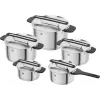 ZWILLING MORE 5-teiliges Kochgeschirr-Set aus Edelstahl mit Glasdeckeln, induktionsgeeignet