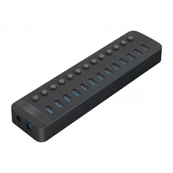 ORICO CT2U3-13AB-EU-BK-BP 13-Port USB 3.0 Hub mit 60W Netzteil, Schwarz