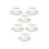 LA PORCELLANA BIANCA Teresa Espressotassen-Set mit Untertassen, 90 ml, Porzellan, Weiß, 12 Teile