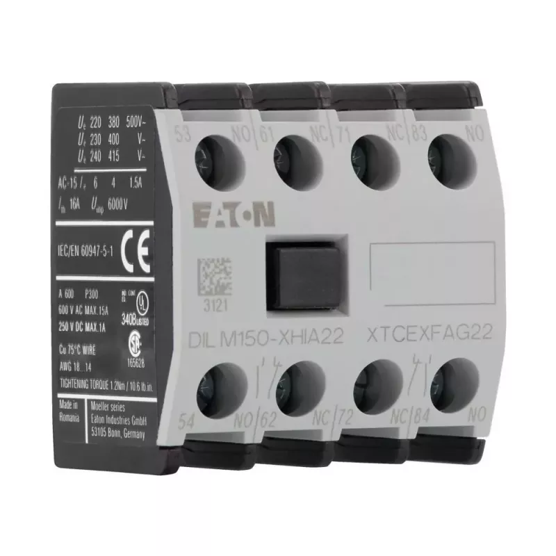 Eaton DILM150-XHIA22 Hilfskontaktblock, 2NO+2NC, Frontmontage, Schraubklemmen 283464