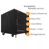 IT-BUDGET 19 inch Netzwerkschrank SRK Komplettset 12U 600x600 mm Glas-/Stahltür 4 Lüfter PDU Fachböden Flatpack Schwarz 90ITB19SRK1266GS