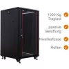 IT-BUDGET 19 inch Netzwerkschrank SRK - 27U - 600x800 mm - Glas-/Stahltür - Montiert - Schwarz 99ITB19SRK2768GSNM