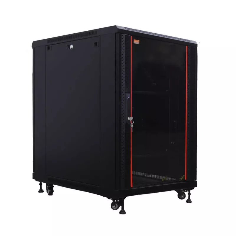 IT-BUDGET 19 inch Netzwerkschrank SRK 27U 600x800mm Schwarz Flatpack 90ITB19SRK2768GSN