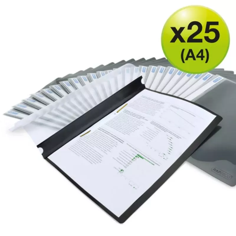 Rapesco ECO A4 Heftmappe Schwarz (25er-Pack) - 1815