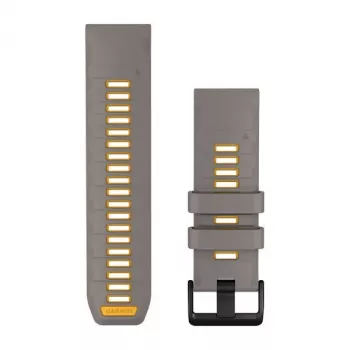 Garmin QuickFit 26 mm Silikon-Armband für Uhr Schiefergrau/Gelb 010-14508-02