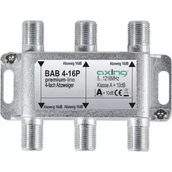 AXING BAB 4-16P - 4-fach Satelliten-Abzweiger, 16 dB Abzweigdämpfung, 5-2400 MHz, F-Anschlüsse