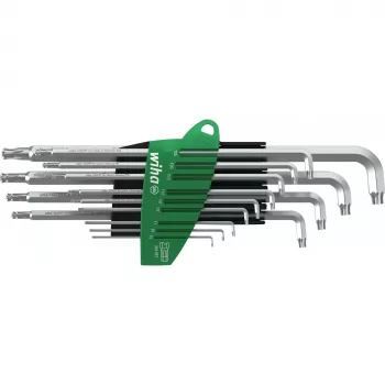 Wiha 366BETSZ13TS Torx Kugelkopf Winkelschlüsselsatz, 13-teilig, Titan Grau, ErgoStar Halter 40979