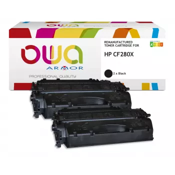 Armor OWA kompatible Tonerkartusche 2er-Pack Schwarz Ersatz für HP CF280X/CF280XD