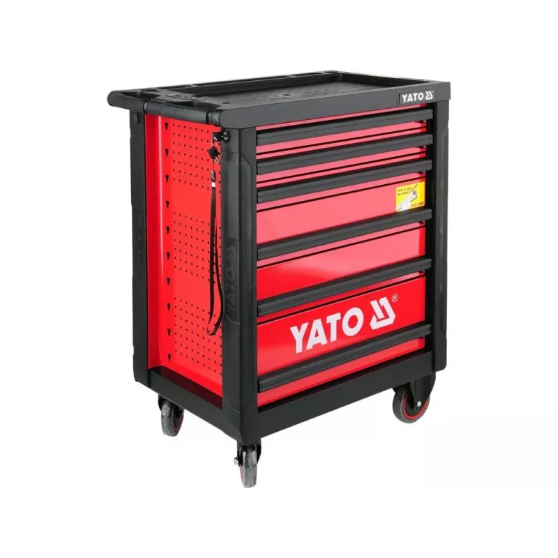 Yato YT-5530 7-Schubladen-Werkstattwagen Stahl Schwarz/Rot