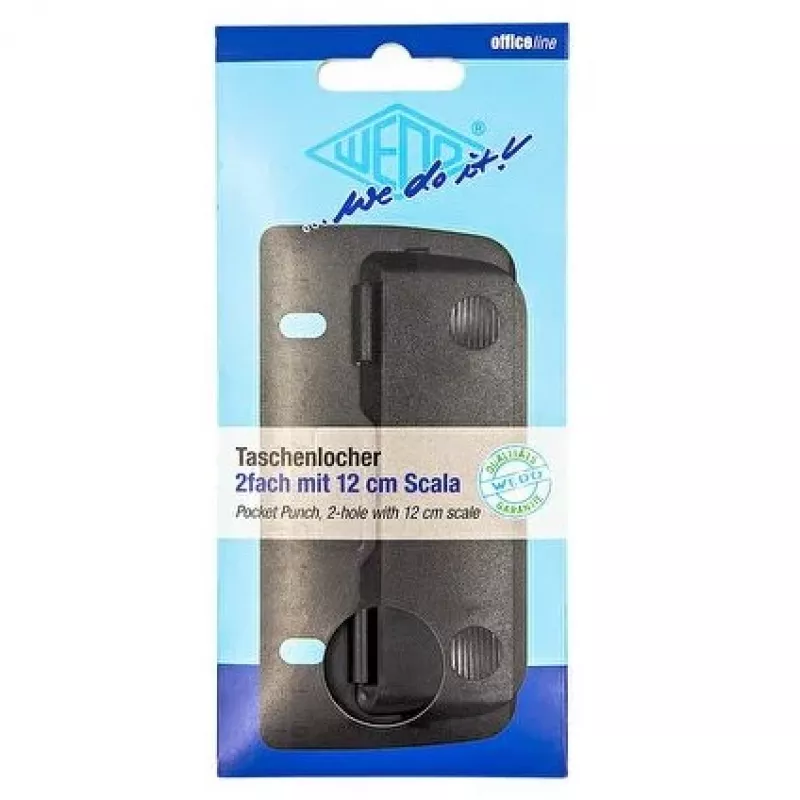 WEDO 67801 Taschenlocher, 3 Blatt, Schwarz