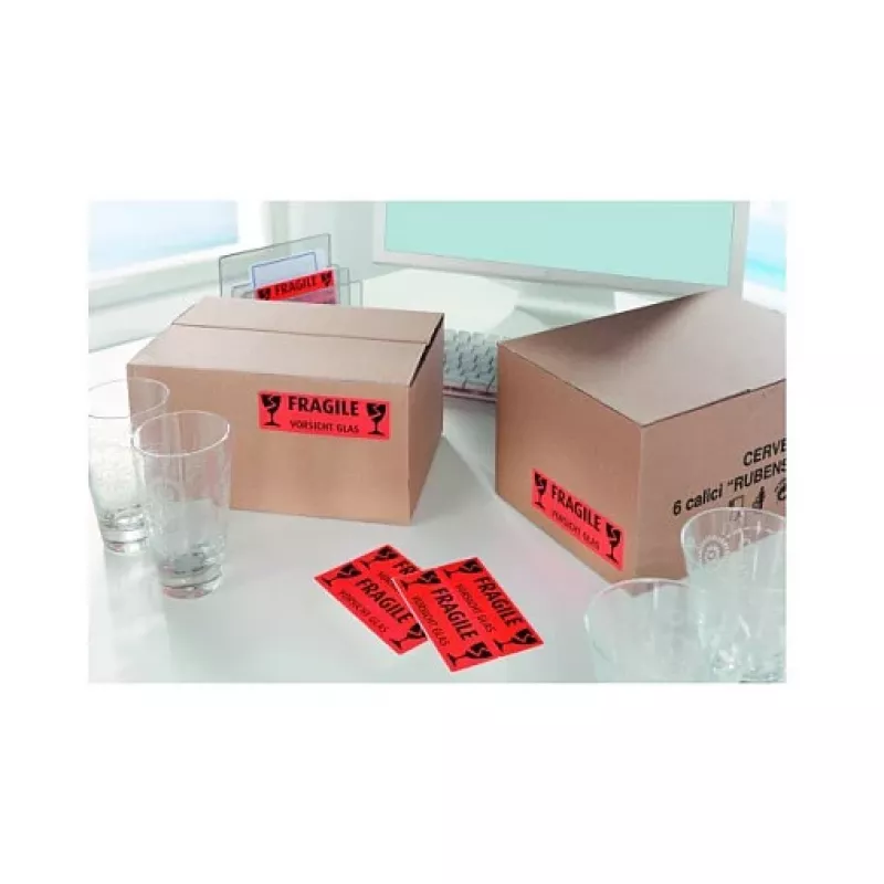 AVERY Zweckform Warnetiketten 119 x 38 mm, Rot/Weiß, 100 Etiketten
