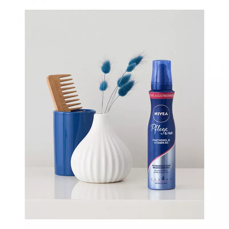 NIVEA Care & Hold Styling Mousse 150 ml – Starker Halt, Volumen & Pflege