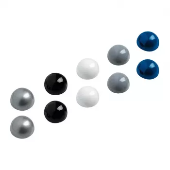 MAUL Magnete Ø 3,0 x 1,9 mm, 10-teiliges Set, Silber, Schwarz, Weiß, Grau, Blau