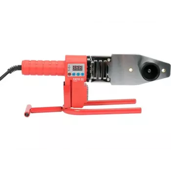 Yato YT-82251 Kunststoffschweißgerät 800 W mit digitaler LCD-Temperaturregelung, 100-550°C, 120-250 L/min Luftstrom, inklusive Düsen und Schweißstäbe