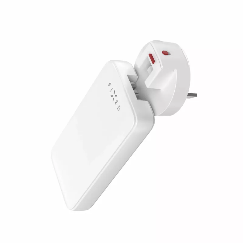 Fixed Slim Traveller 2xUSB-C Reiseladegerät mit Weltadaptern, GaN, 45W – Weiß