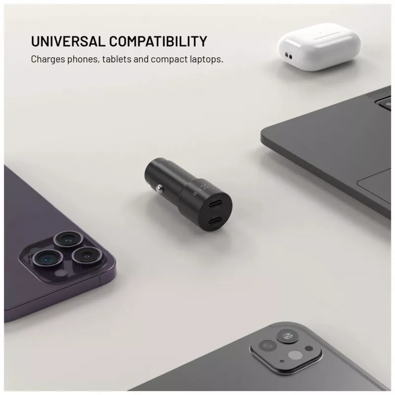 Fest installiertes Dual-USB-C-Autoladegerät 65W PD 3.0