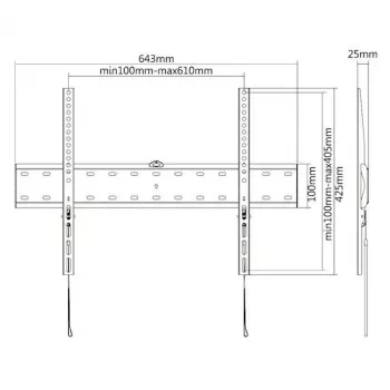 E+P WHS 106 Feste TV-Wandhalterung für 23-55 Zoll Bildschirme bis 40 kg, VESA 75x75 bis 400x400, Schwarz 0005625406