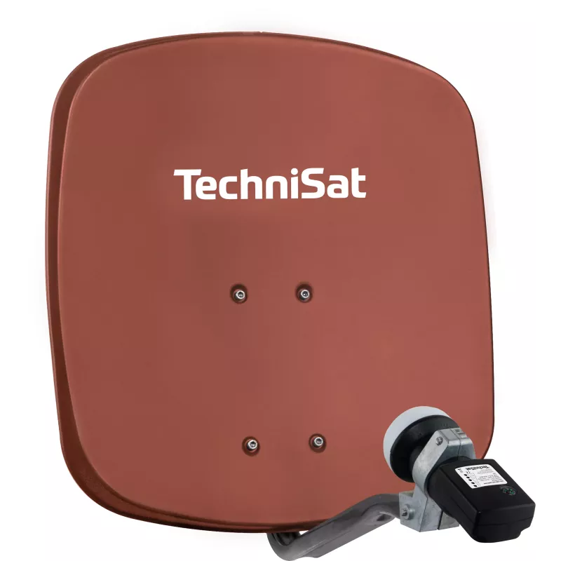 TechniSat 45 cm Aluminium-Offset-Satellitenschüssel mit Single-LNB 1445/8195