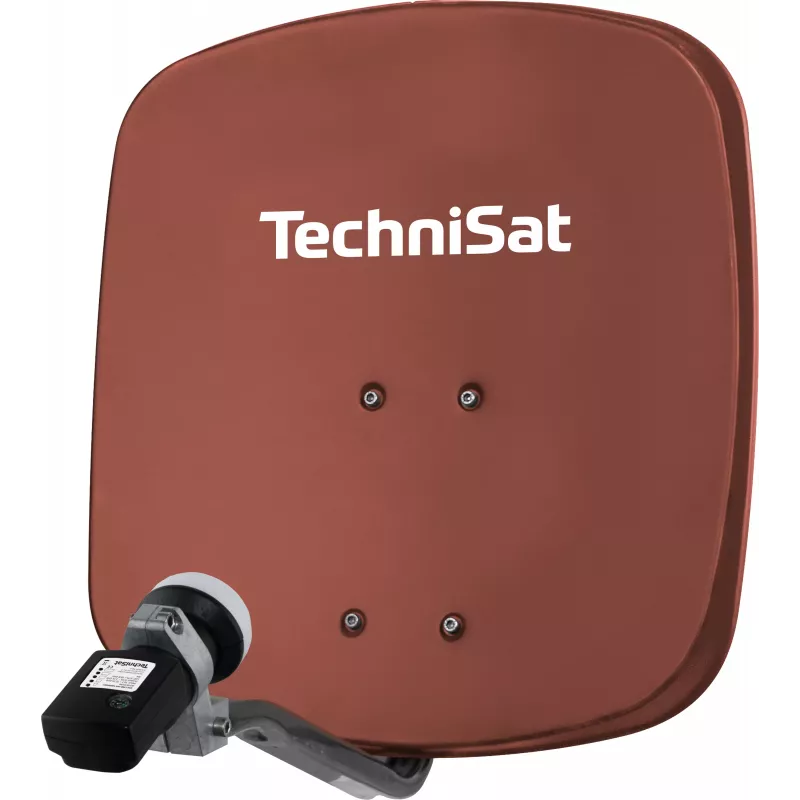 TechniSat 45 cm Aluminium-Offset-Satellitenschüssel mit Single-LNB 1445/8195