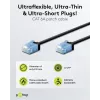 Goobay Ultraflexibles CAT 6A Slim U/UTP Patchkabel, Schwarz, 0,25 m, Extra-Kurze Snagless-Anschlüsse 74233