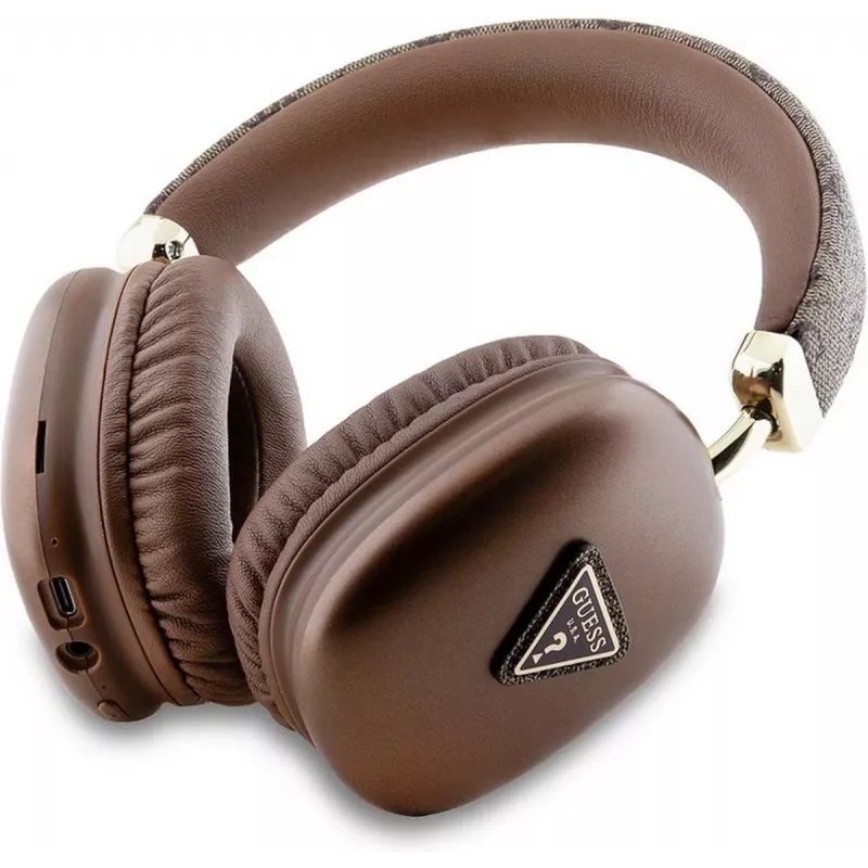 GUESS Bluetooth 5.3 Over-Ear-Kopfhörer mit 4G Triangle Logo, Braun