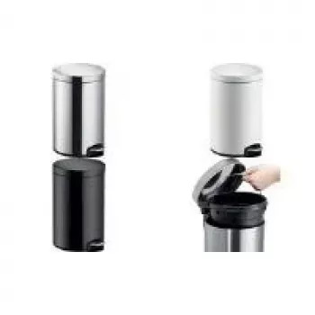 HELIT Classic Tretmülleimer 20 L Edelstahl Silber Anti-Fingerprint Rund mit herausnehmbarem Inneneimer H2403600