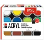Marabu BASIC Acrylfarben-Set, 12 x 18 ml, hohe Pigmentierung, sehr hohe Lichtbeständigkeit 1210000000214