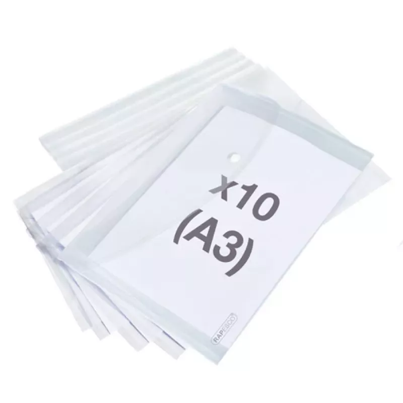 Rapesco ECO GRS A3 Dokumentenhüllen transparent (10er-Pack) 1817