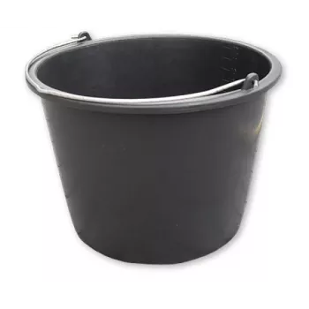 Bradas KTW16 16L PVC-Baueimer, schwarz, rund, mit Metallbügelgriff und Innenskala
