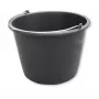Bradas KTW16 16L PVC-Baueimer, schwarz, rund, mit Metallbügelgriff und Innenskala