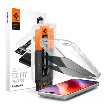 Spigen Glas.tR EZ Fit Pro HD Anti-Spy Displayschutzfolie aus gehärtetem Glas für iPhone 18 Pro (2er-Pack)