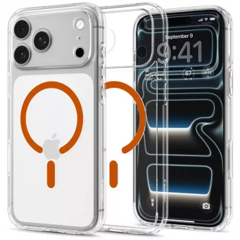 Spigen Ultra Hybrid MagSafe Hülle für iPhone 17 Pro / 18 Pro - Transparent/Orange