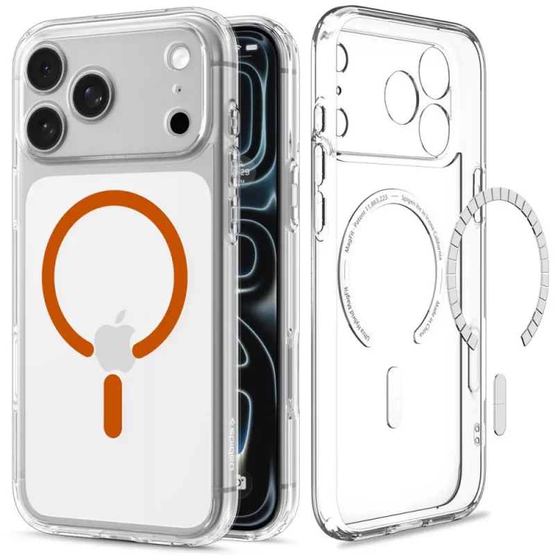 Spigen Ultra Hybrid MagSafe Hülle für iPhone 17 Pro / 18 Pro - Transparent/Orange