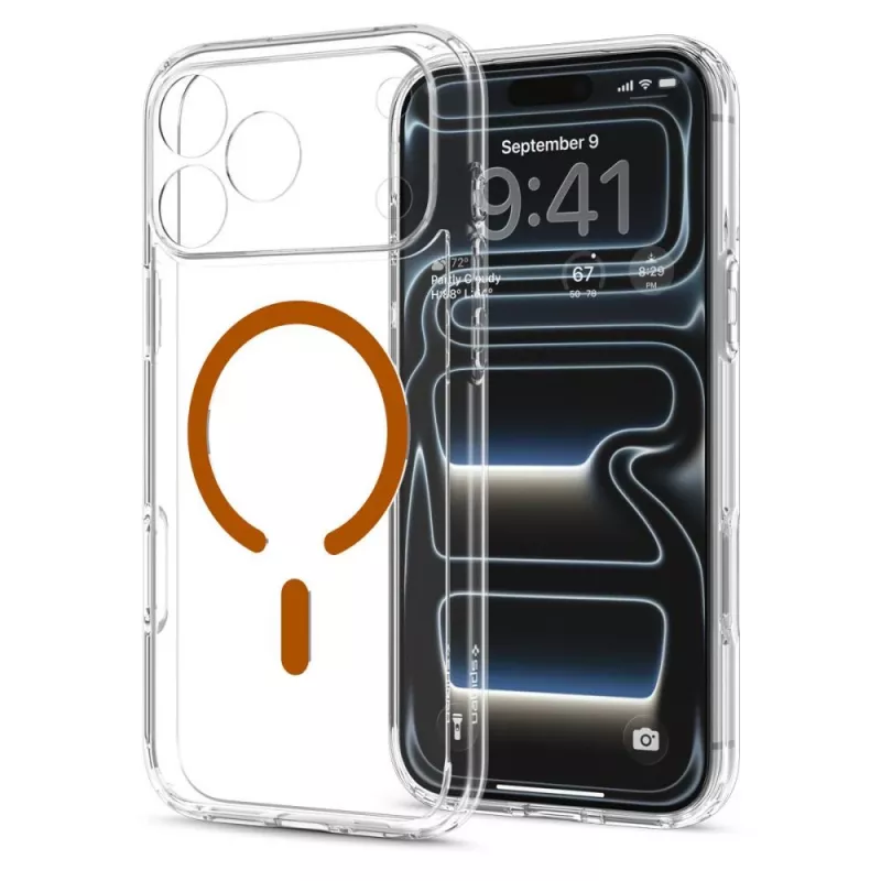Spigen Ultra Hybrid MagSafe Hülle für iPhone 17 Pro / 18 Pro - Transparent/Orange