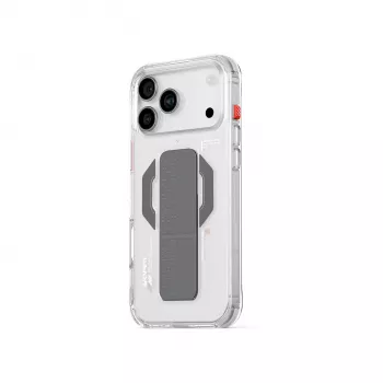 SKINARMA Haxa Hülle für iPhone 17 Pro Max mit magnetischer Ladefunktion und Griffständer - Transparent