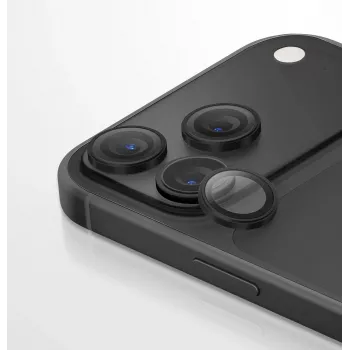 UNIQ Optix Aluguard (DX2) Kamera-Objektivschutz für iPhone 18 Pro / iPhone 18 Pro Max – Schwarz mit Applikator