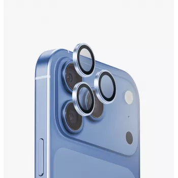 UNIQ Optix Aluguard (DX2) Kameraobjektiv-Schutz für iPhone 18 Pro / iPhone 18 Pro Max – Blau mit Applikator