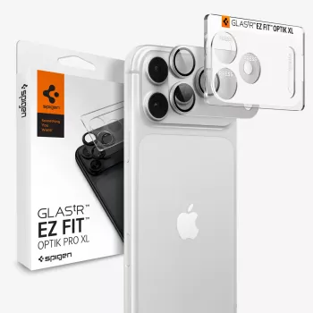 Spigen Optik Pro GLAS.tR EZ FIT Kamera-Objektivschutz für iPhone 18 Pro Max – Silber
